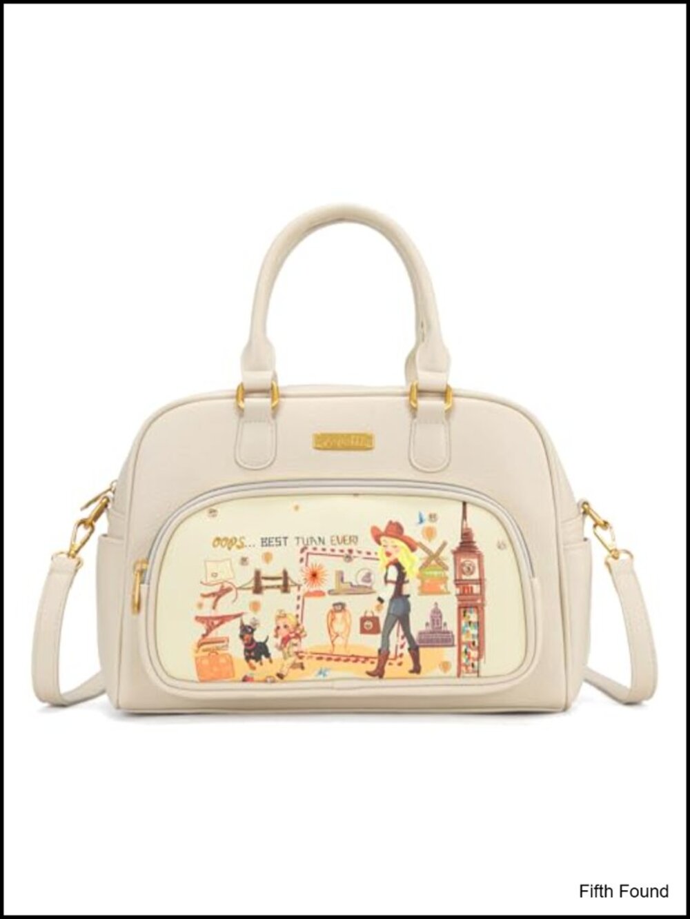 Venetti Medium Satchel Handbag 5 Compartment Adjustable Crossbody